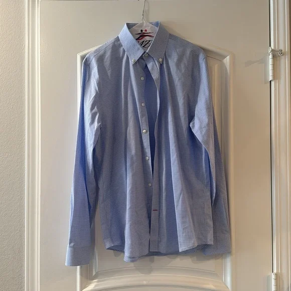 Tommy Hilfiger Men's Slim Fit Non Iron Gingham Dress Shirt -Size M - Picture 6 of 11